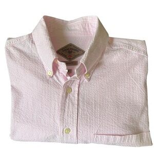 Bills Khakis Pink Seersucker Shirt – Men’s Medium – Made in USA